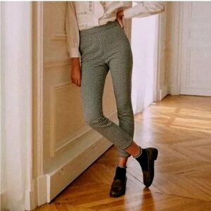 Sezane Clara High Waist Houndstooth Pant - EU 40
